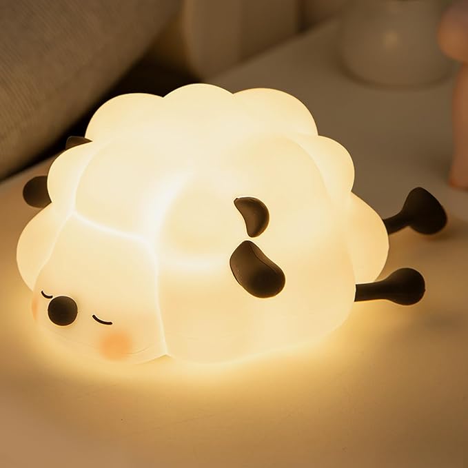 Xiaomian Sheep Silicone Night Light – Soft Glow Lamp for Kids & Nursery