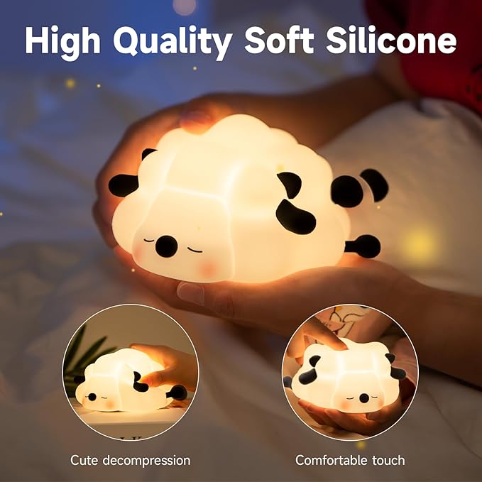 Xiaomian Sheep Silicone Night Light – Soft Glow Lamp for Kids & Nursery
